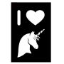 Plantilla Glittertattoo I Love Unicorn (pack de 5)