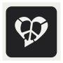 Plantillas Glittertattoo Corazón de Paz (pack de 5)