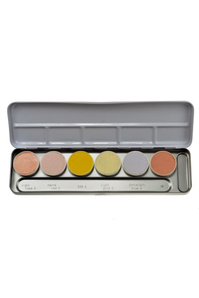 Kryolan aquacolor interferenz palet 6 colores Relleno especial