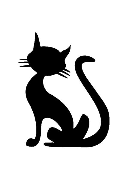 Glitter Tattoo Stencil Gato sentado