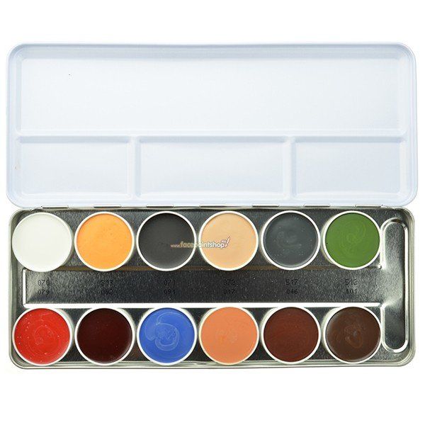 Kryolan Paleta Goma Grasa 12 Colores ( Paleta B)