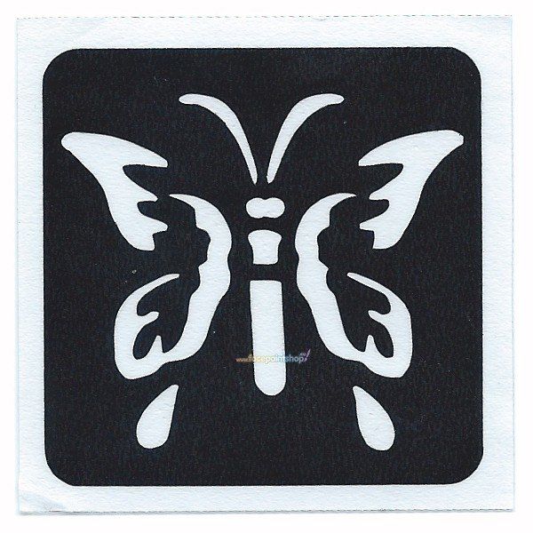 Glittertattoo Stencil Mariposa de Primavera (pack de 5)