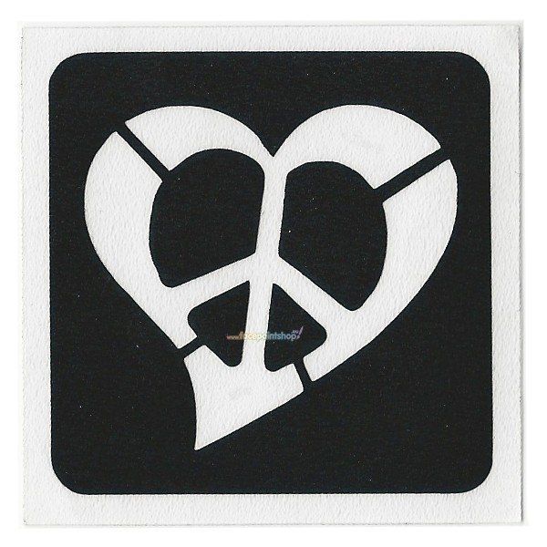 Glittertattoo Stencil Corazón Paz (pack de 5)