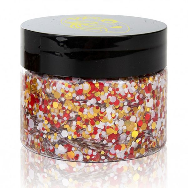 PXP Pressed Chunky Glitter Cream Rojo-Amarillo-Blanco 40ml