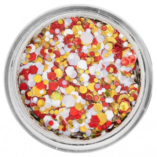 PXP Pressed Chunky Glitter Cream Rojo-Amarillo-Blanco 10ml