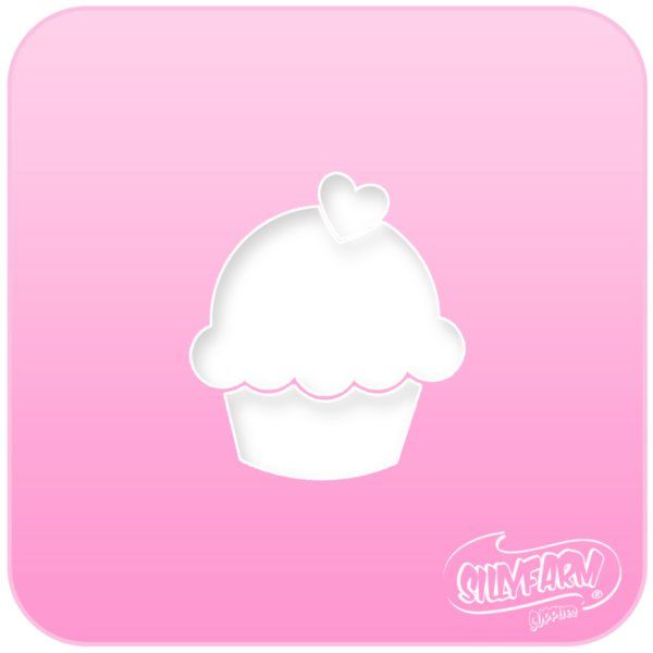 Cupcake con plantilla Silly Farm