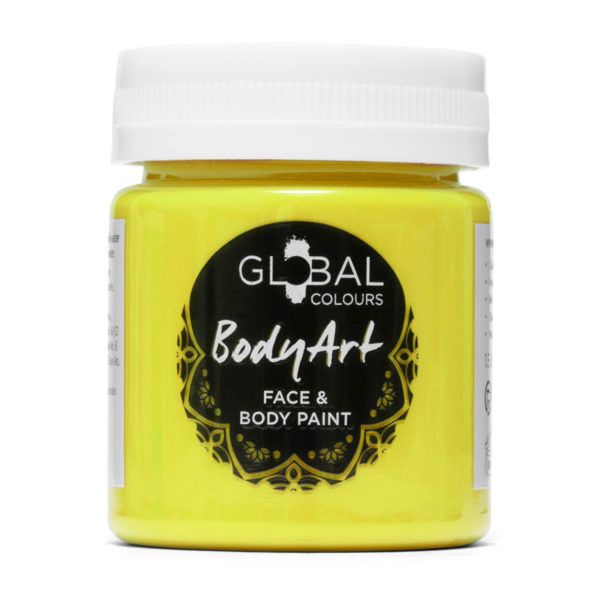 Global Face & BodyArt Pintura Líquida UV Amarillo 45ml