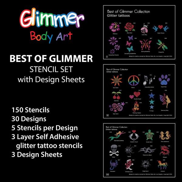 Lo mejor de Glimmer Collection Glitter Tattoo Set