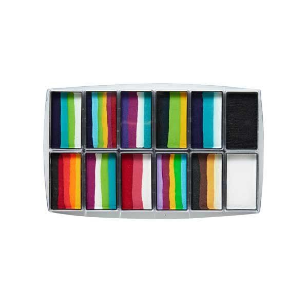 Paleta Global Rainbow Explosion - 15g 12pk BodyArt One Stroke Set