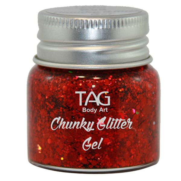 Tag Chunky Glitter Gel Rojo