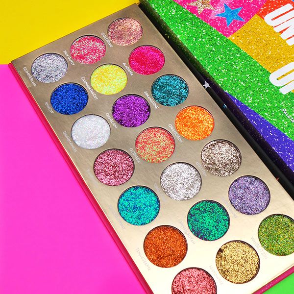 United Shades of Glitter - Paleta de 21 purpurinas prensadas